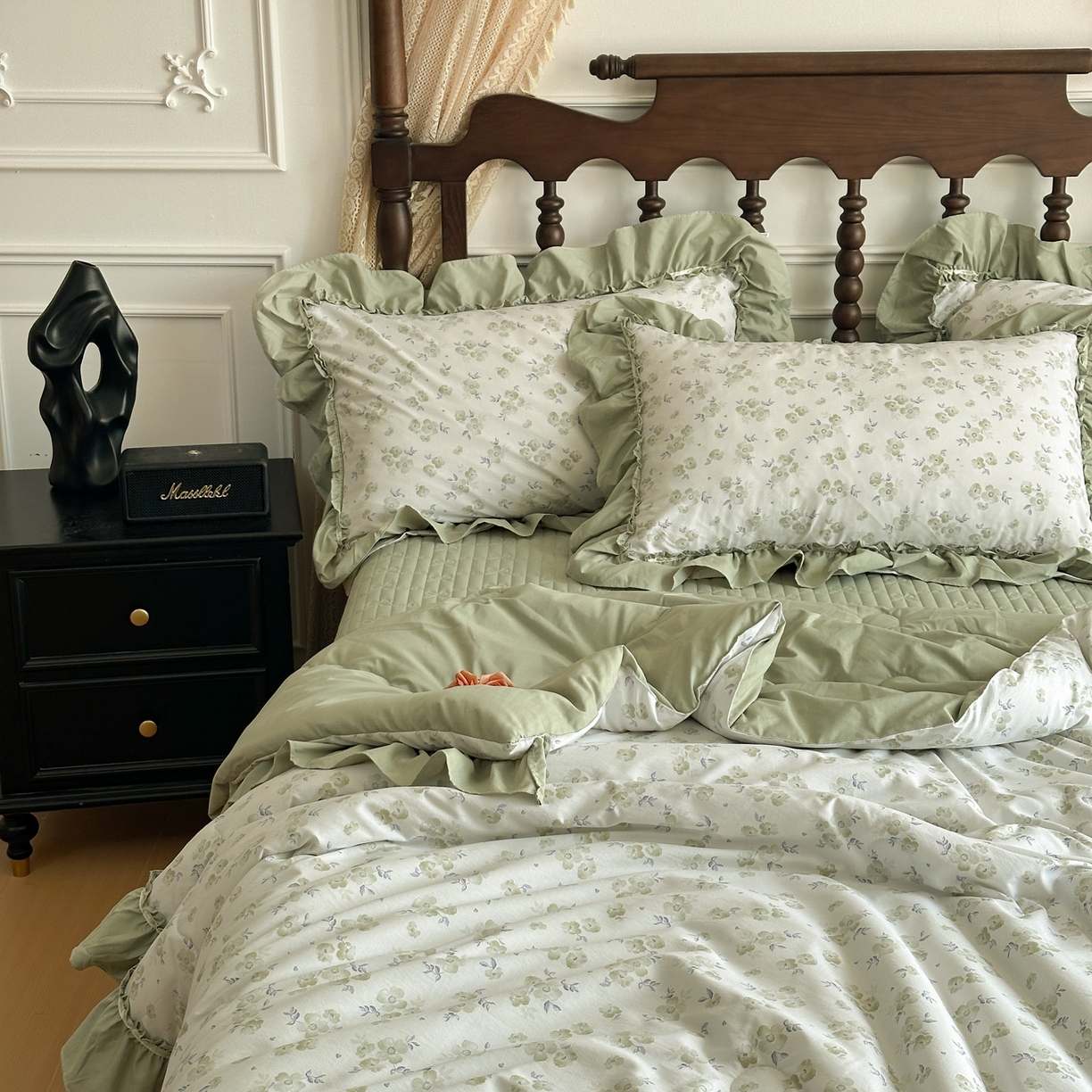 91家纺网 家纺一手货源 找家纺 星光耀 2026新款A类凉感天丝棉夏被床盖四件套 绿萝