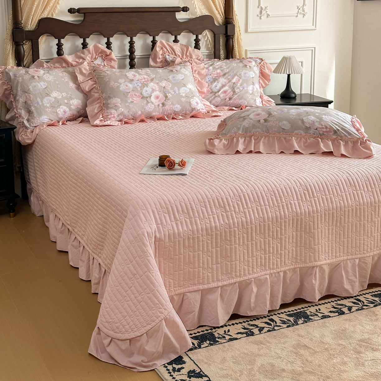 91家纺网 家纺一手货源 找家纺 星光耀 2026新款A类凉感天丝棉夏被床盖四件套 莫奈花园