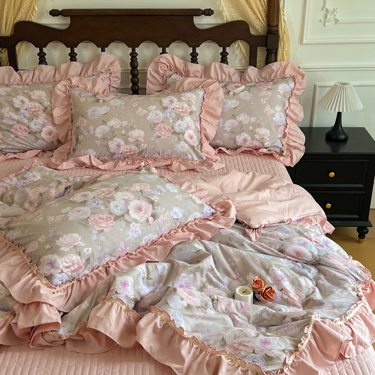 91家纺网 家纺一手货源 找家纺 星光耀 2026新款A类凉感天丝棉夏被床盖四件套 莫奈花园