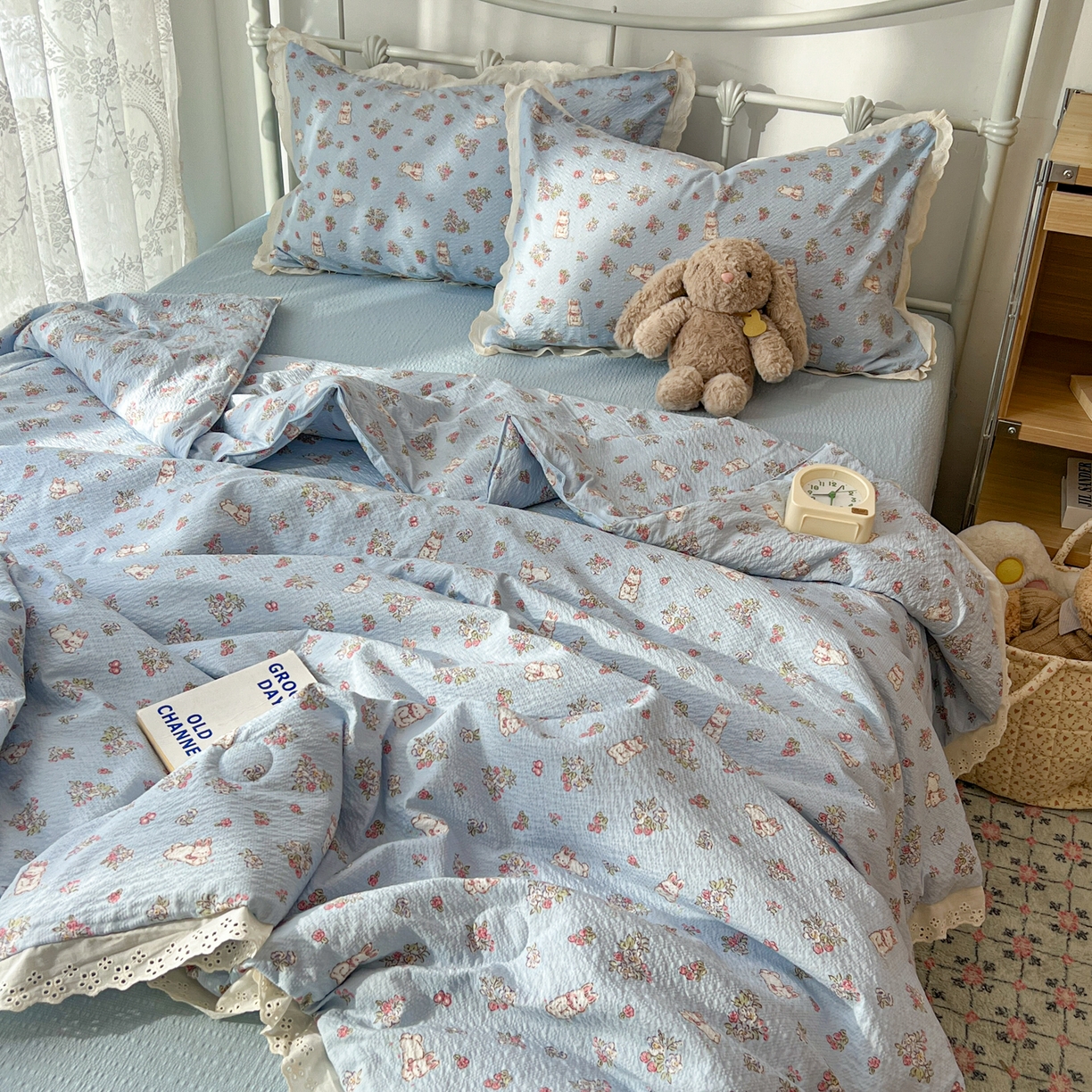 91家纺网 家纺一手货源 找家纺 （总）欣宜家纺 2026新款A类全棉花边泡芙棉夏被夏凉被