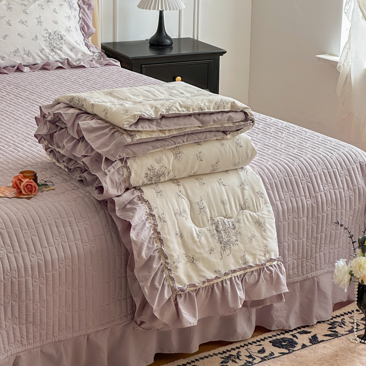 91家纺网 家纺一手货源 找家纺 星光耀 2026新款A类凉感天丝棉夏被床盖四件套 南阳假日