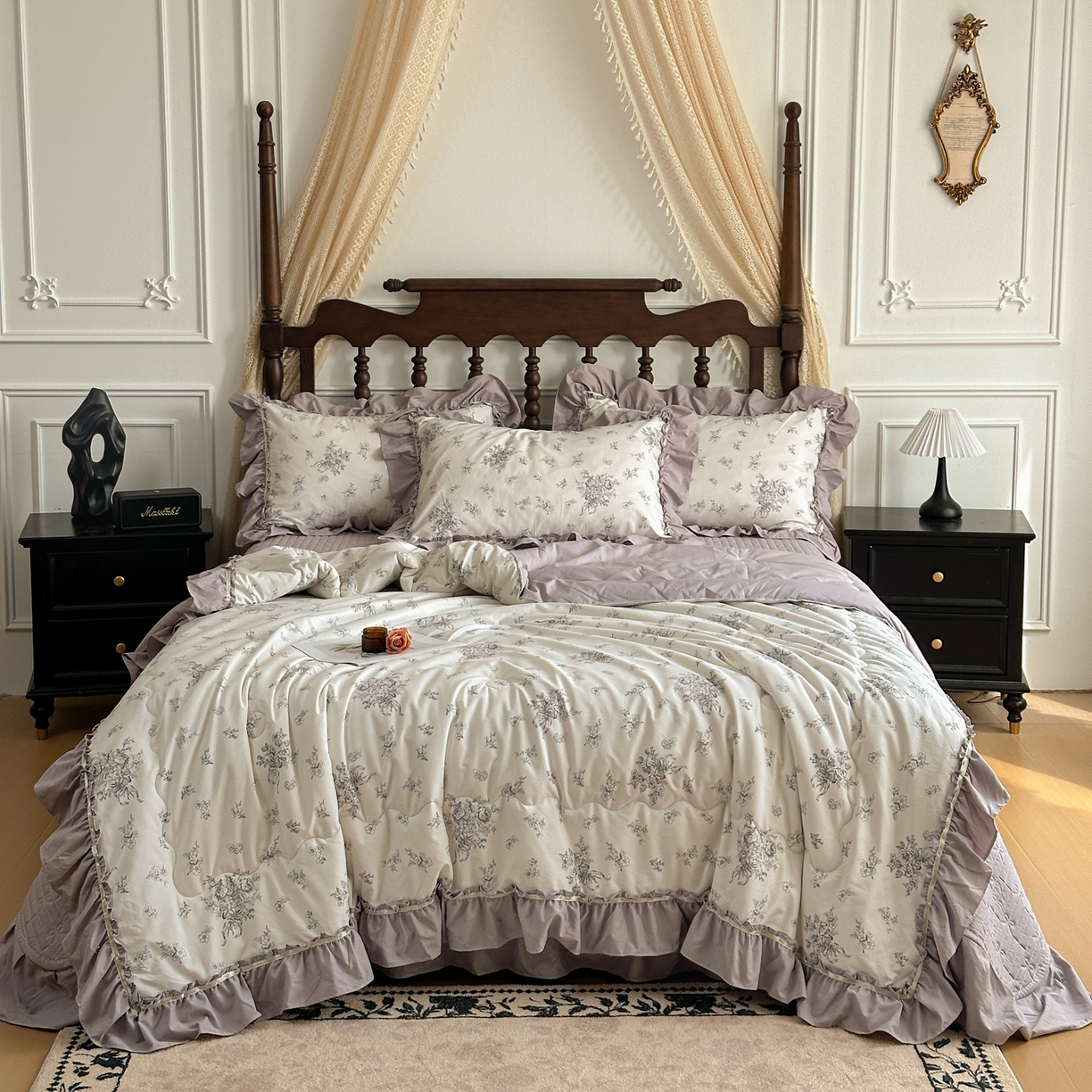 91家纺网 家纺一手货源 找家纺 星光耀 2026新款A类凉感天丝棉夏被床盖四件套 南阳假日