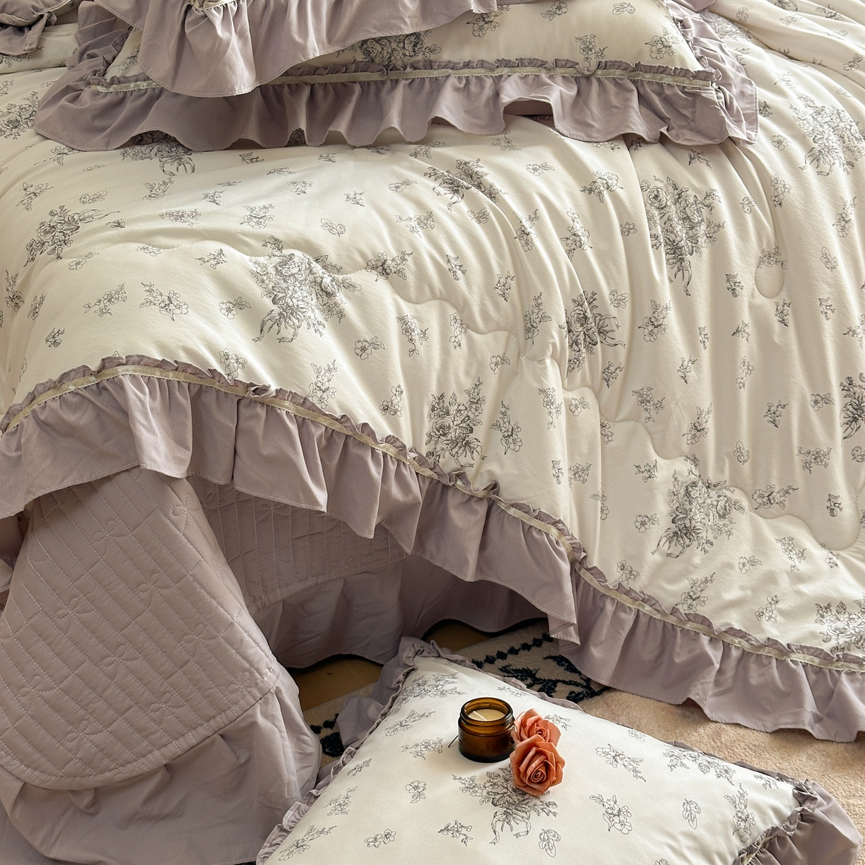 91家纺网 家纺一手货源 找家纺 星光耀 2026新款A类凉感天丝棉夏被床盖四件套 南阳假日