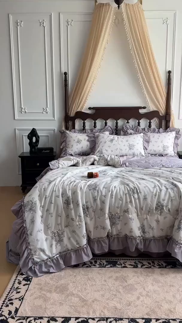 91家纺网 家纺一手货源 找家纺 星光耀 2026新款A类凉感天丝棉夏被床盖四件套 南阳假日