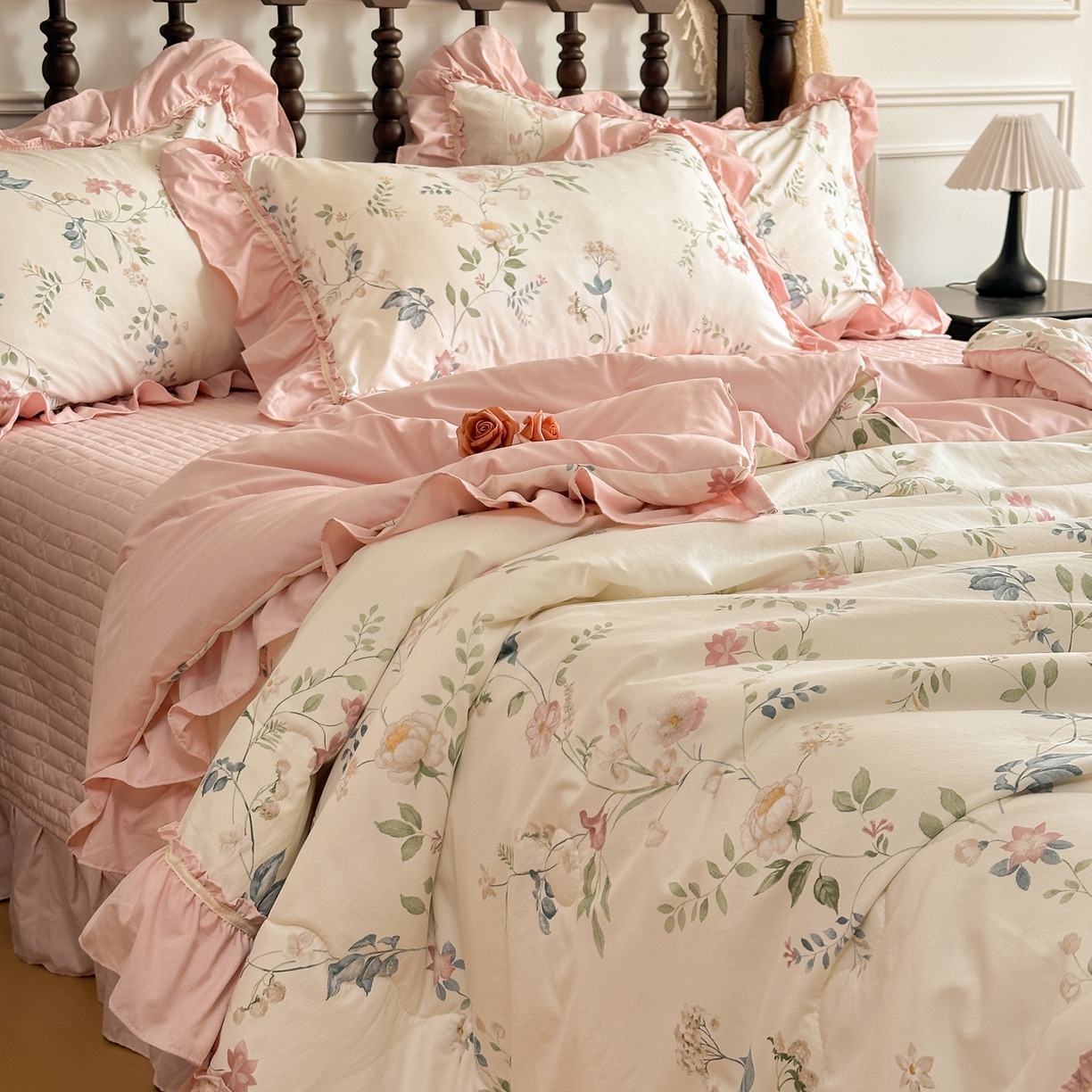 91家纺网 家纺一手货源 找家纺 星光耀 2026新款A类凉感天丝棉夏被床盖四件套 未央