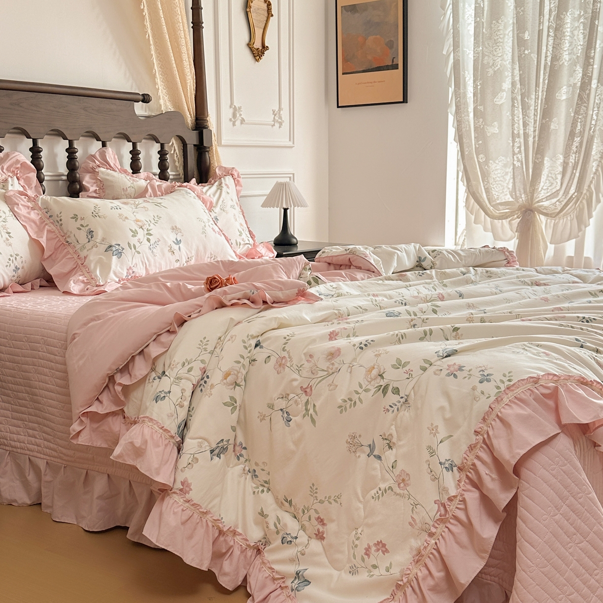 91家纺网 家纺一手货源 找家纺 星光耀 2026新款A类凉感天丝棉夏被床盖四件套 未央