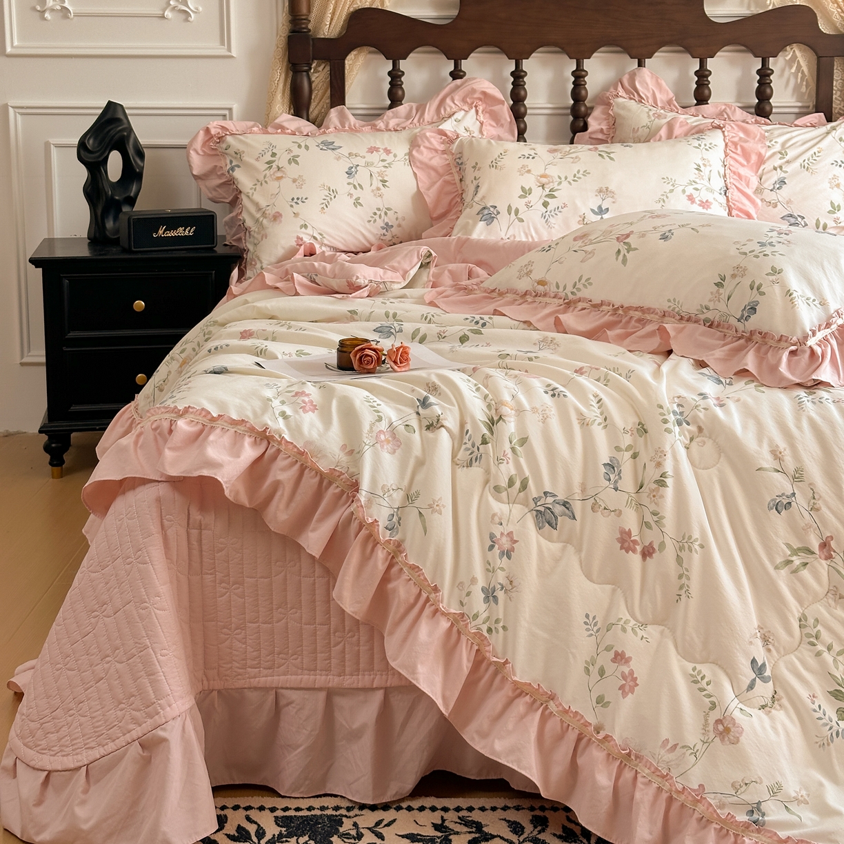 91家纺网 家纺一手货源 找家纺 星光耀 2026新款A类凉感天丝棉夏被床盖四件套 未央