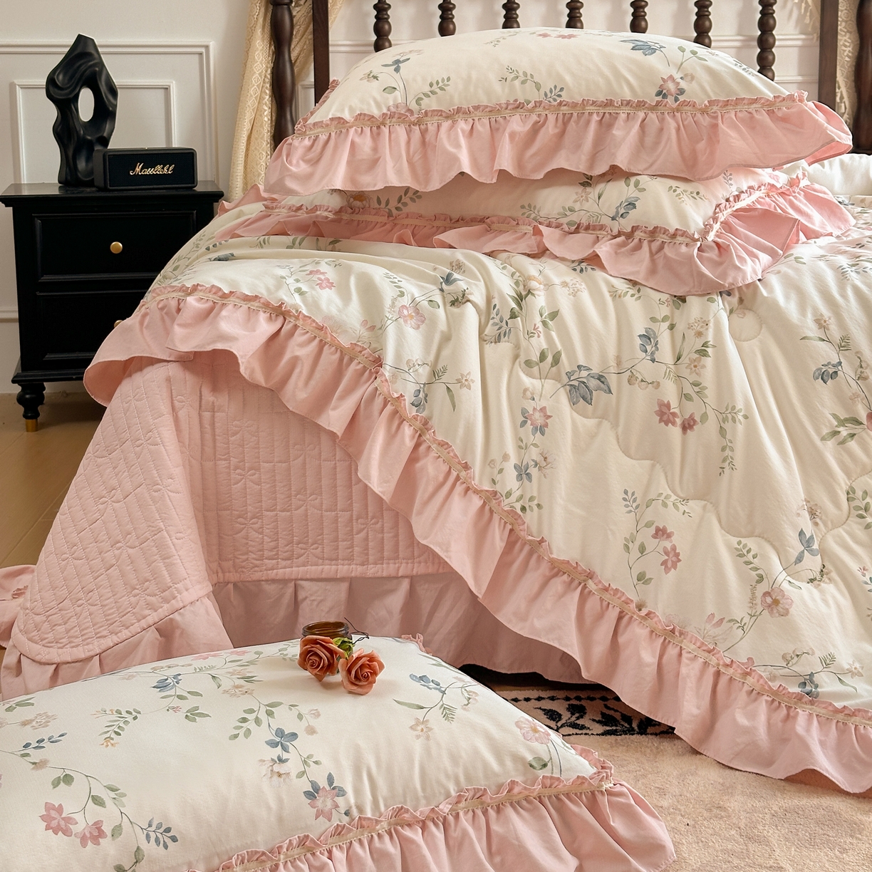 91家纺网 家纺一手货源 找家纺 星光耀 2026新款A类凉感天丝棉夏被床盖四件套 未央