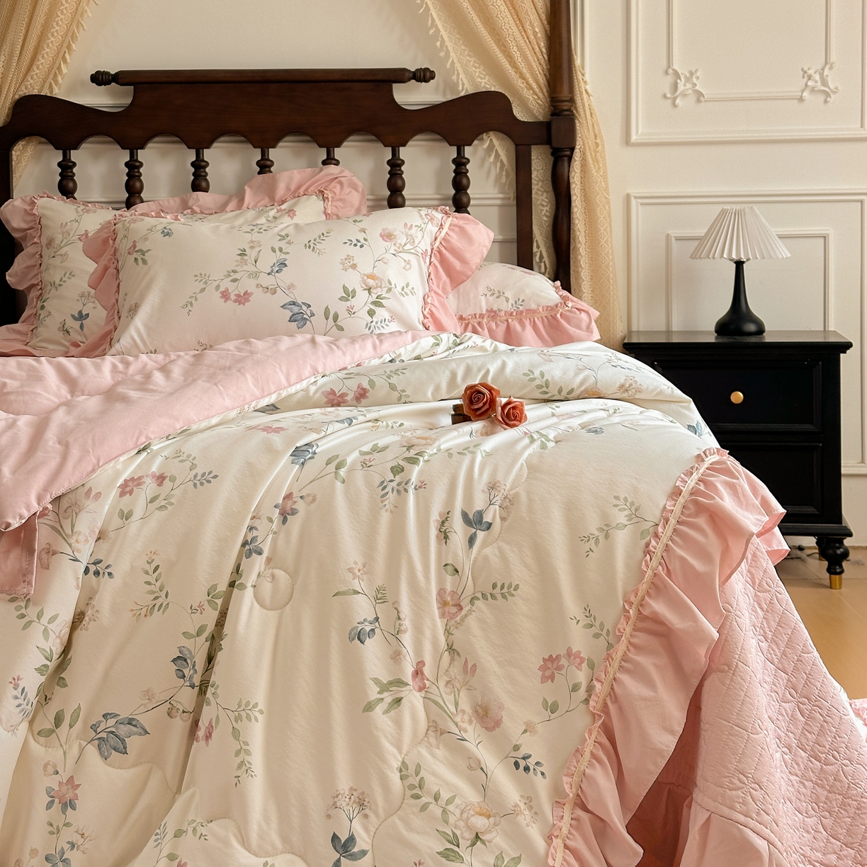 91家纺网 家纺一手货源 找家纺 星光耀 2026新款A类凉感天丝棉夏被床盖四件套 未央