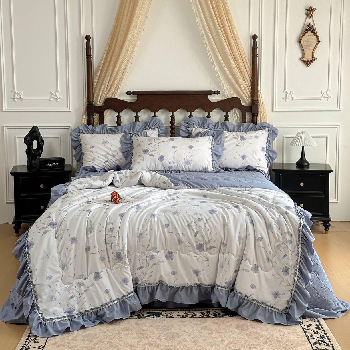 91家纺网 家纺一手货源 找家纺 星光耀 2026新款A类凉感天丝棉夏被床盖四件套 温岚