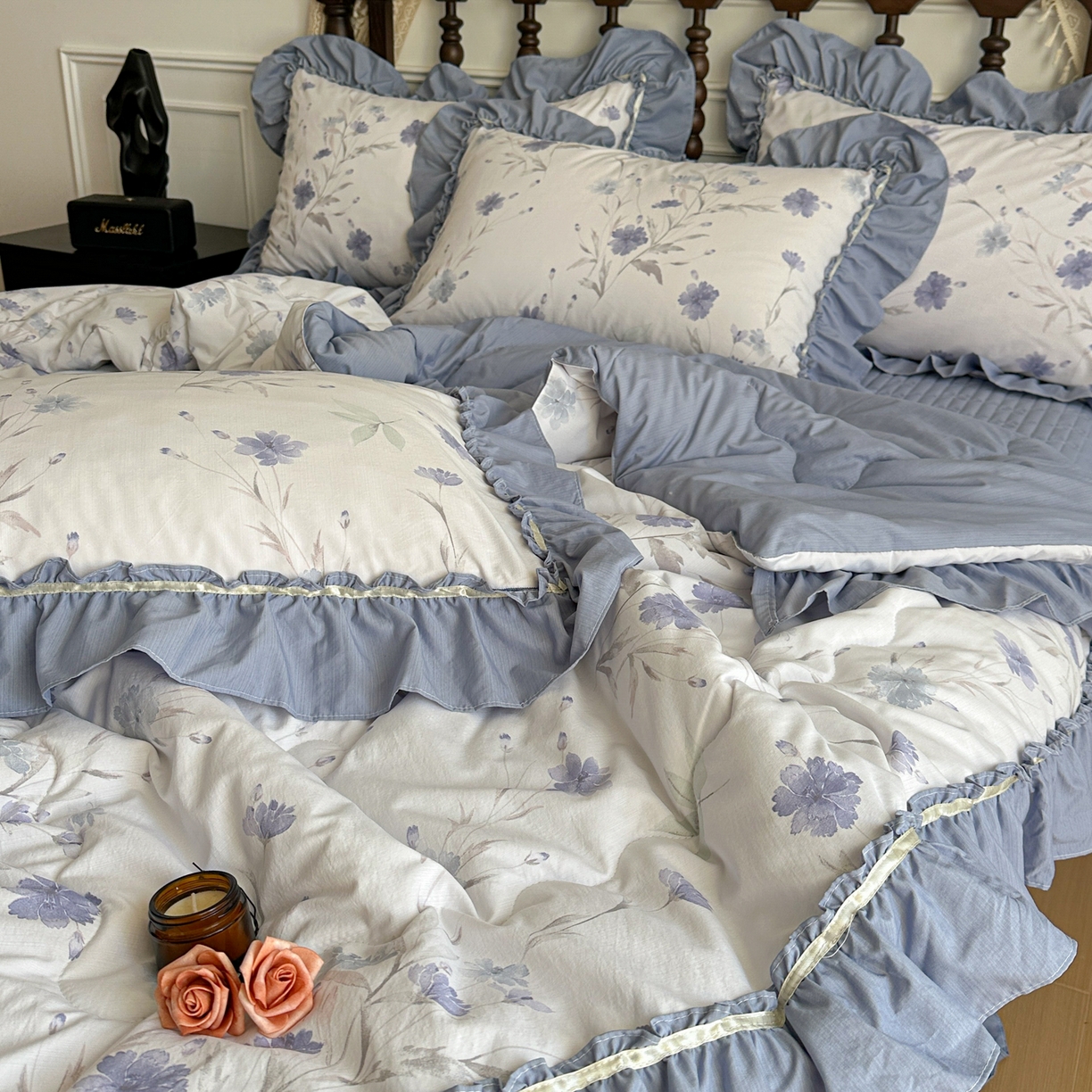 91家纺网 家纺一手货源 找家纺 星光耀 2026新款A类凉感天丝棉夏被床盖四件套 温岚