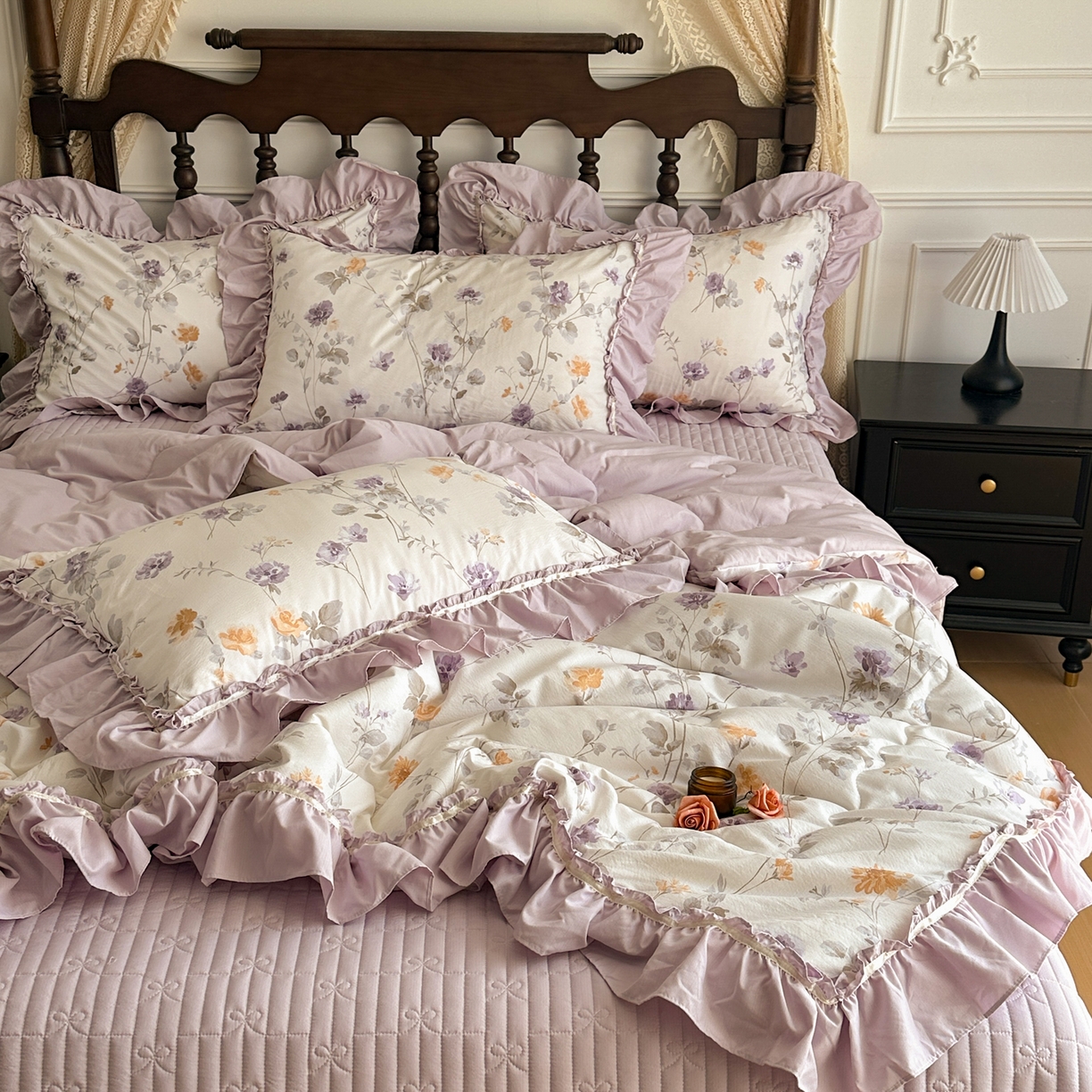 91家纺网 家纺一手货源 找家纺 星光耀 2026新款A类凉感天丝棉夏被床盖四件套 雅枝