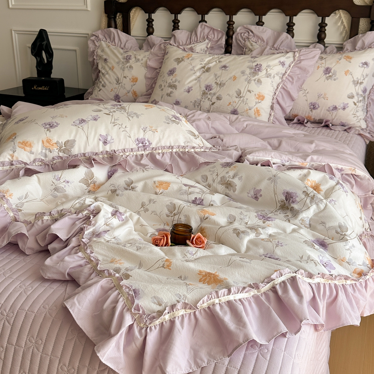 91家纺网 家纺一手货源 找家纺 星光耀 2026新款A类凉感天丝棉夏被床盖四件套 雅枝