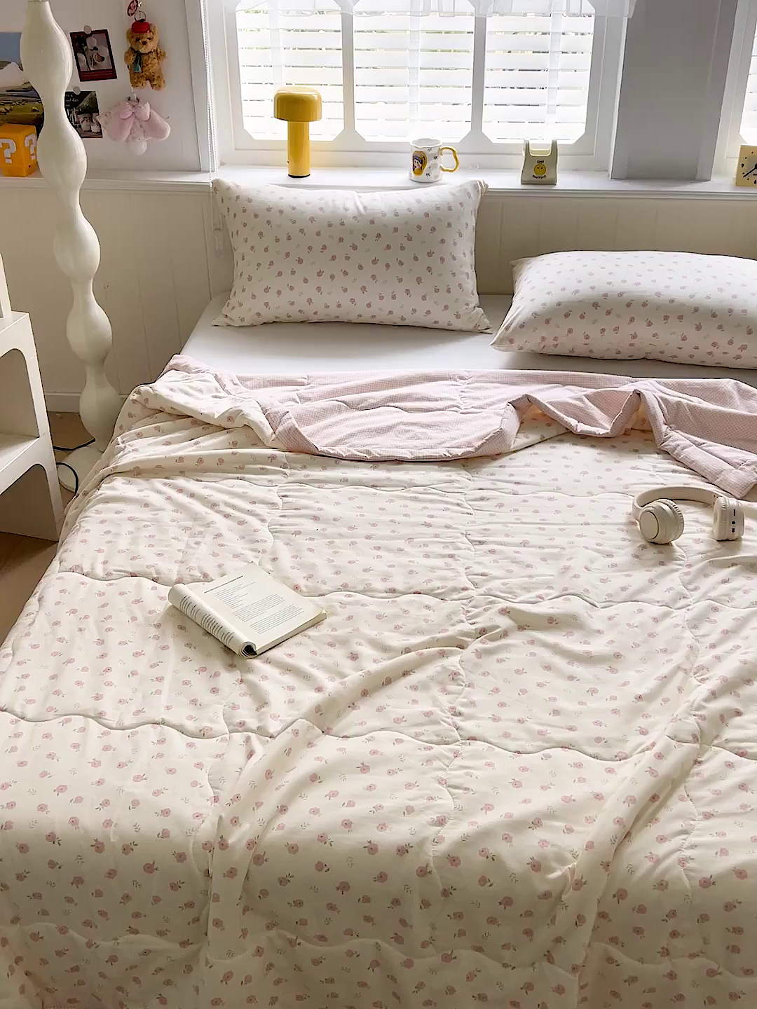 91家纺网 家纺一手货源 找家纺 欣宜家纺 2026新款A类水洗棉棉花夏被夏凉被 蔷薇粉