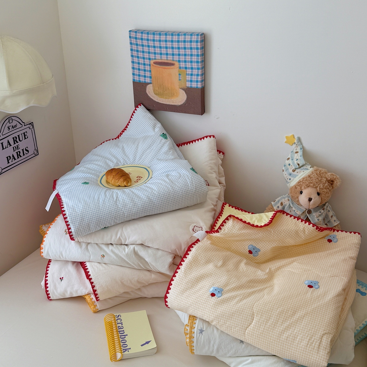 91家纺网 家纺一手货源 找家纺 （总）顾里家纺 2026新款韩风刺绣云朵棉夏被夏凉被空调被