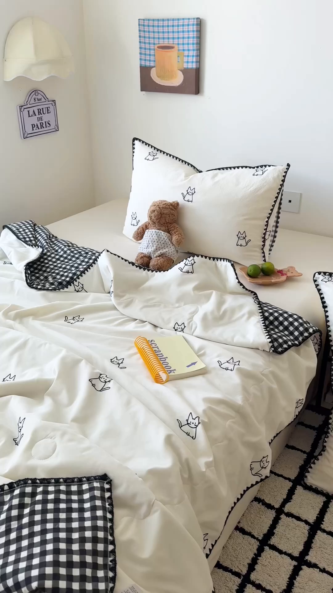 91家纺网 家纺一手货源 找家纺 顾里家纺 2026新款韩风刺绣云朵棉夏被夏凉被空调被 安睡猫