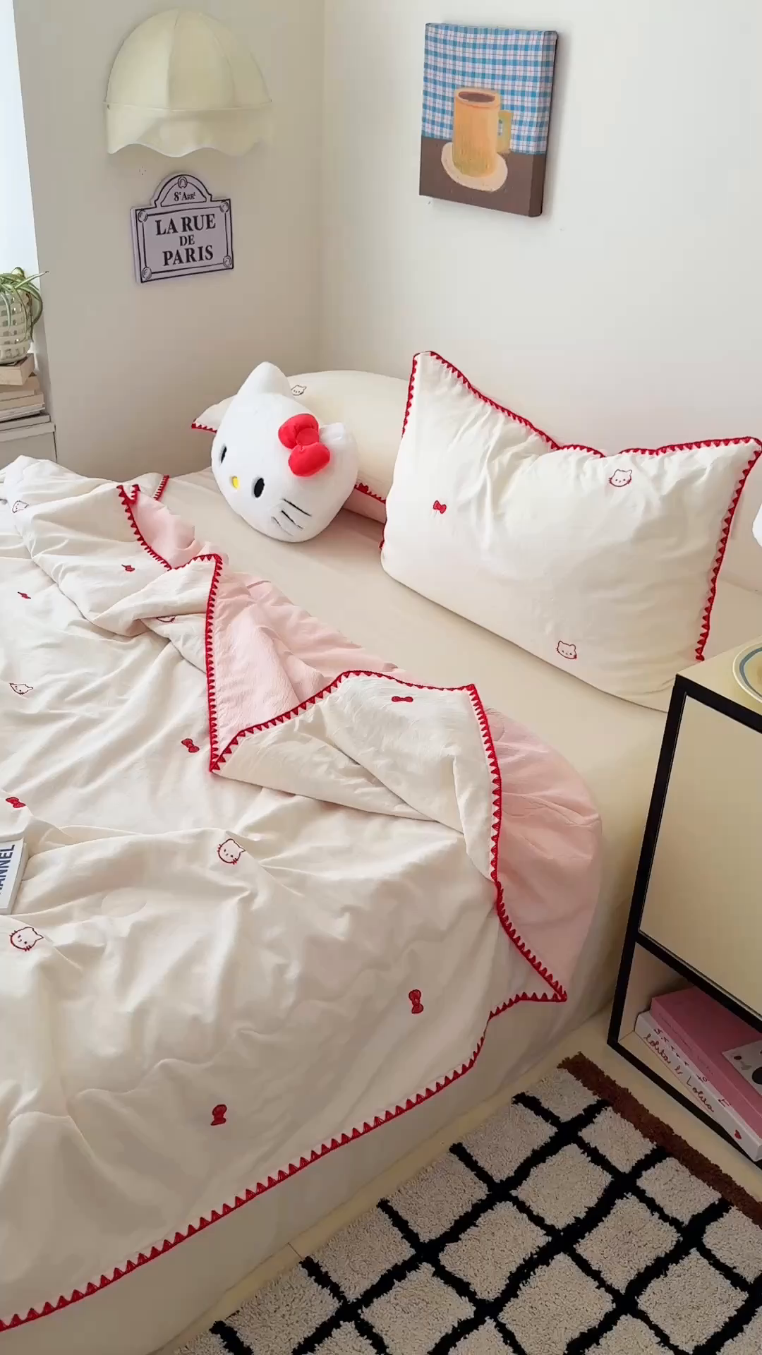 91家纺网 家纺一手货源 找家纺 顾里家纺 2026新款韩风刺绣云朵棉夏被夏凉被空调被 贝拉猫咪