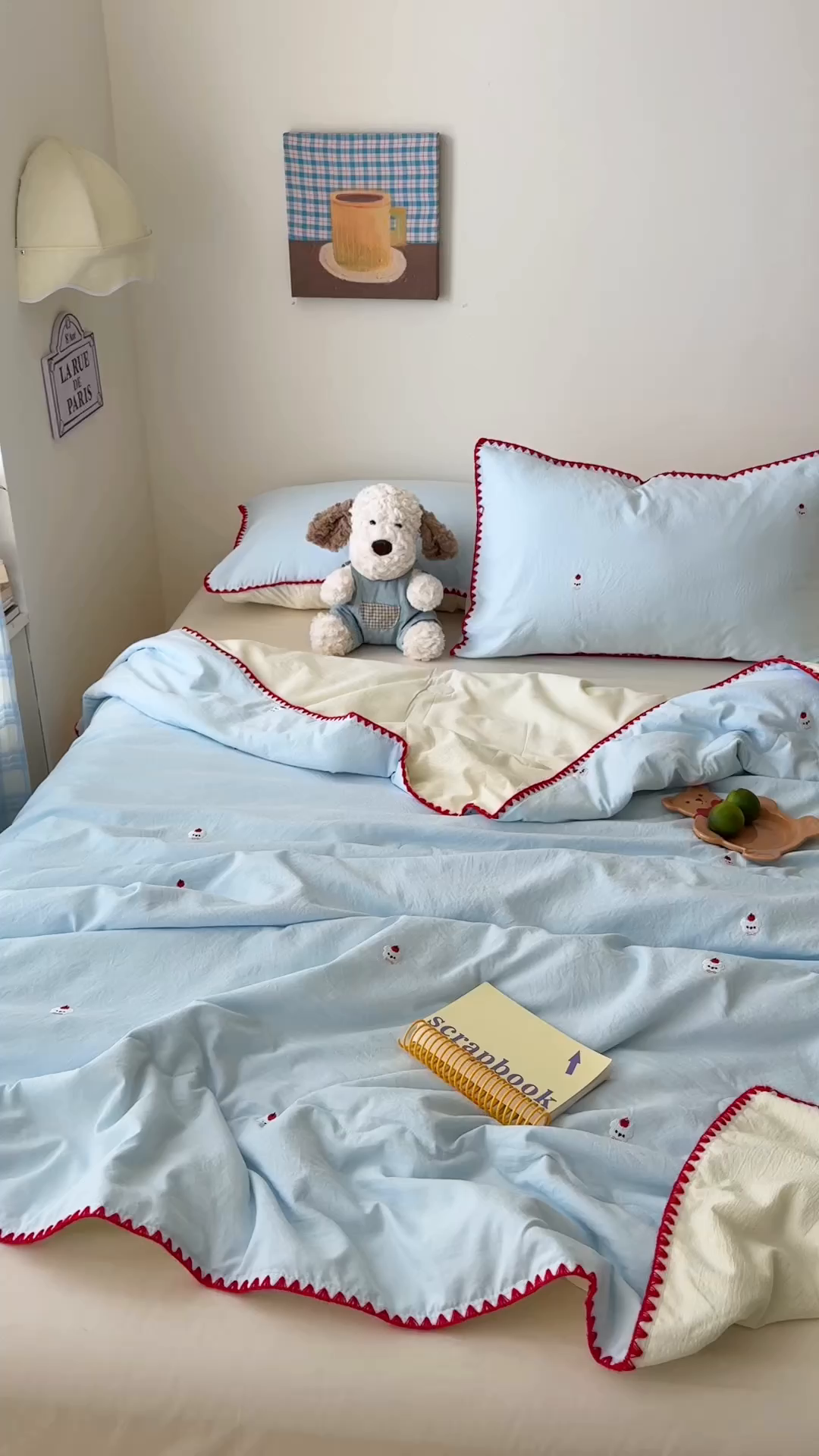 91家纺网 家纺一手货源 找家纺 顾里家纺 2026新款韩风刺绣云朵棉夏被夏凉被空调被 泡泡狗