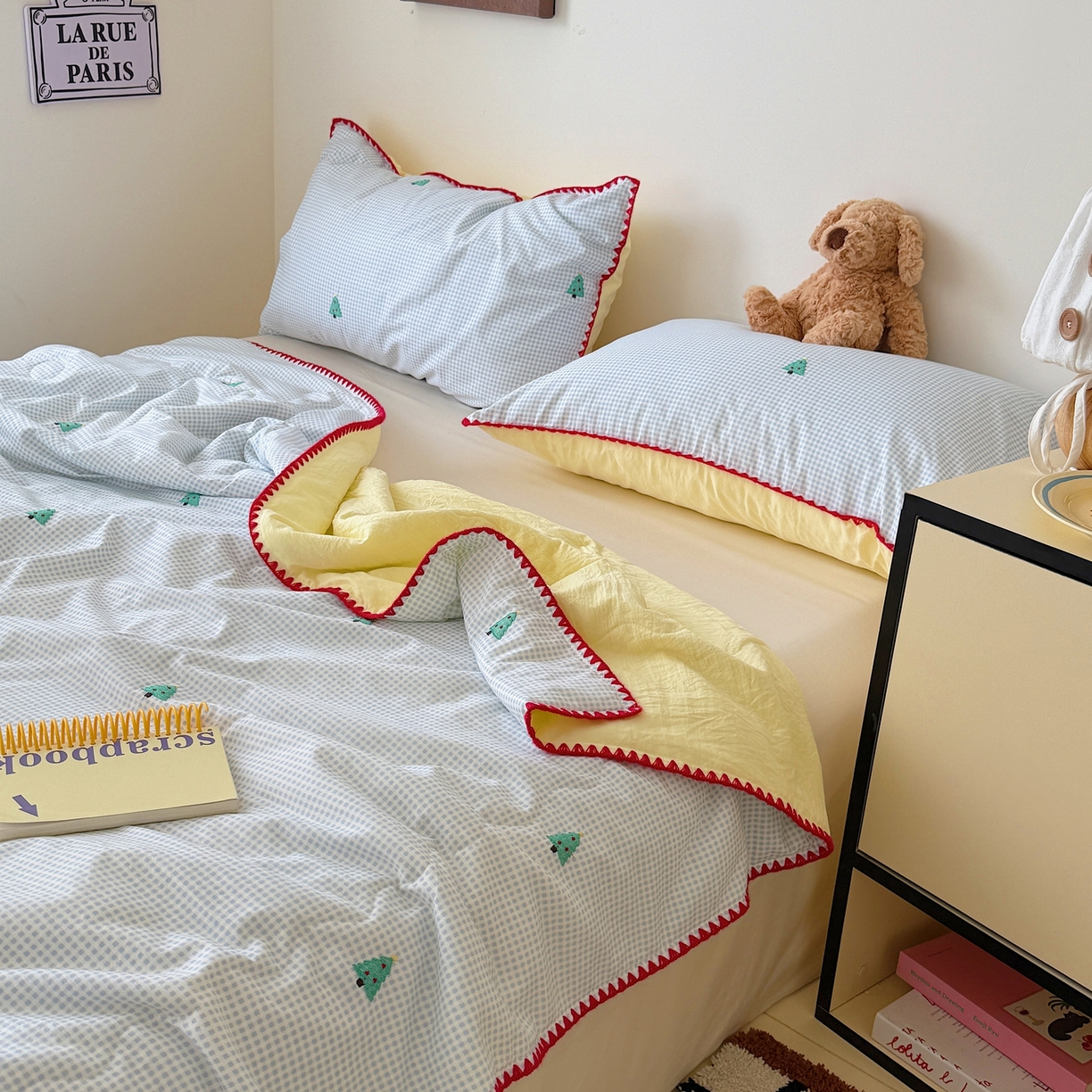 91家纺网 家纺一手货源 找家纺 顾里家纺 2026新款韩风刺绣云朵棉夏被夏凉被空调被 圣诞树