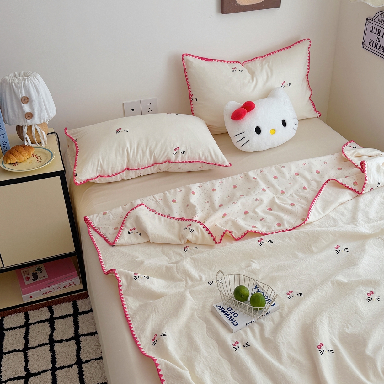 91家纺网 家纺一手货源 找家纺 顾里家纺 2026新款韩风刺绣云朵棉夏被夏凉被空调被 甜心萌物