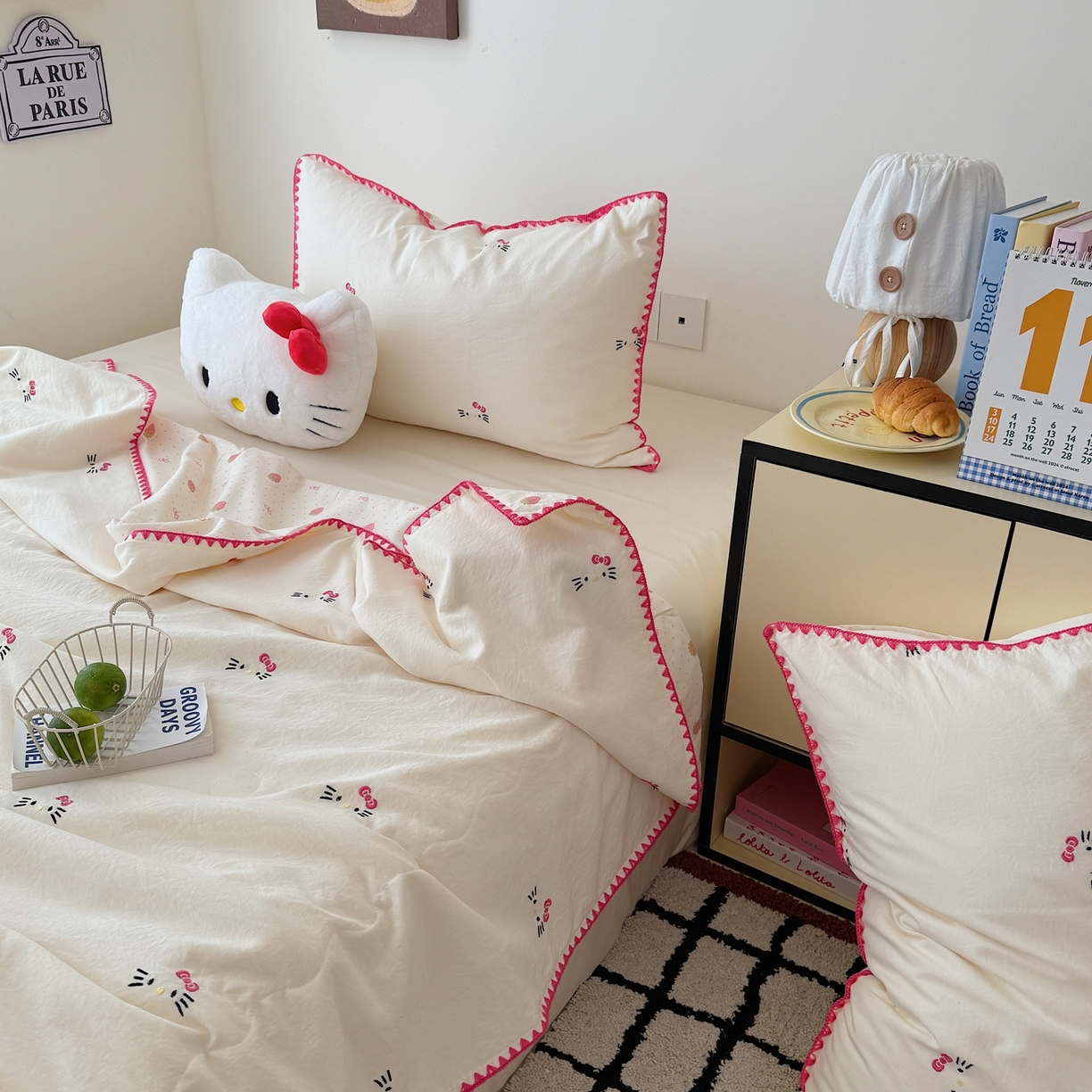 91家纺网 家纺一手货源 找家纺 顾里家纺 2026新款韩风刺绣云朵棉夏被夏凉被空调被 甜心萌物