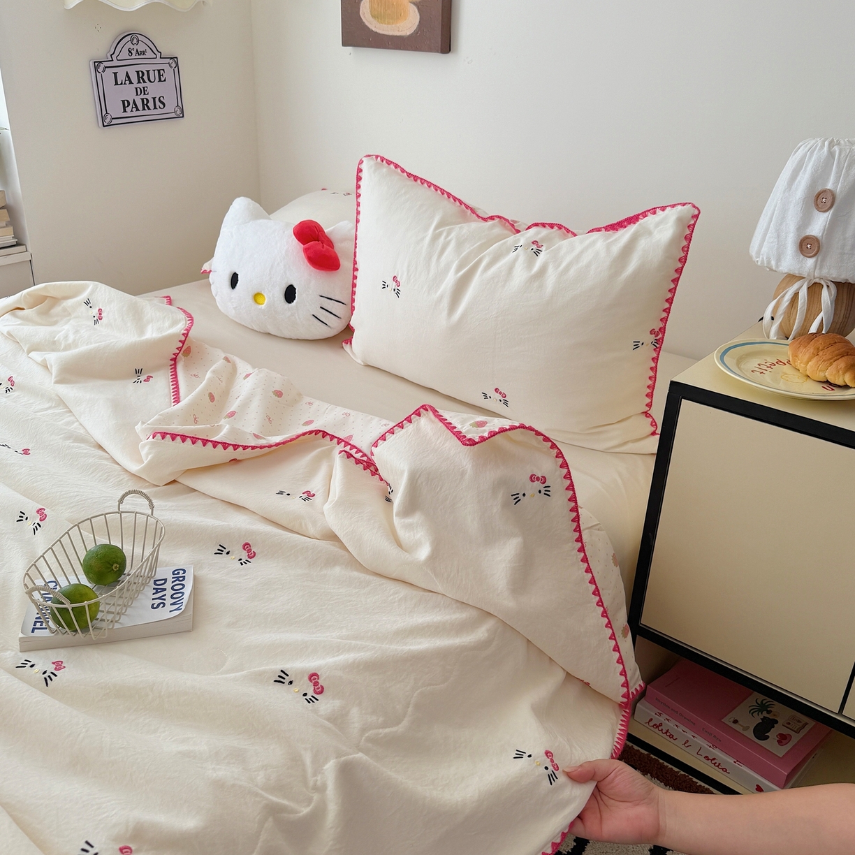 91家纺网 家纺一手货源 找家纺 顾里家纺 2026新款韩风刺绣云朵棉夏被夏凉被空调被 甜心萌物