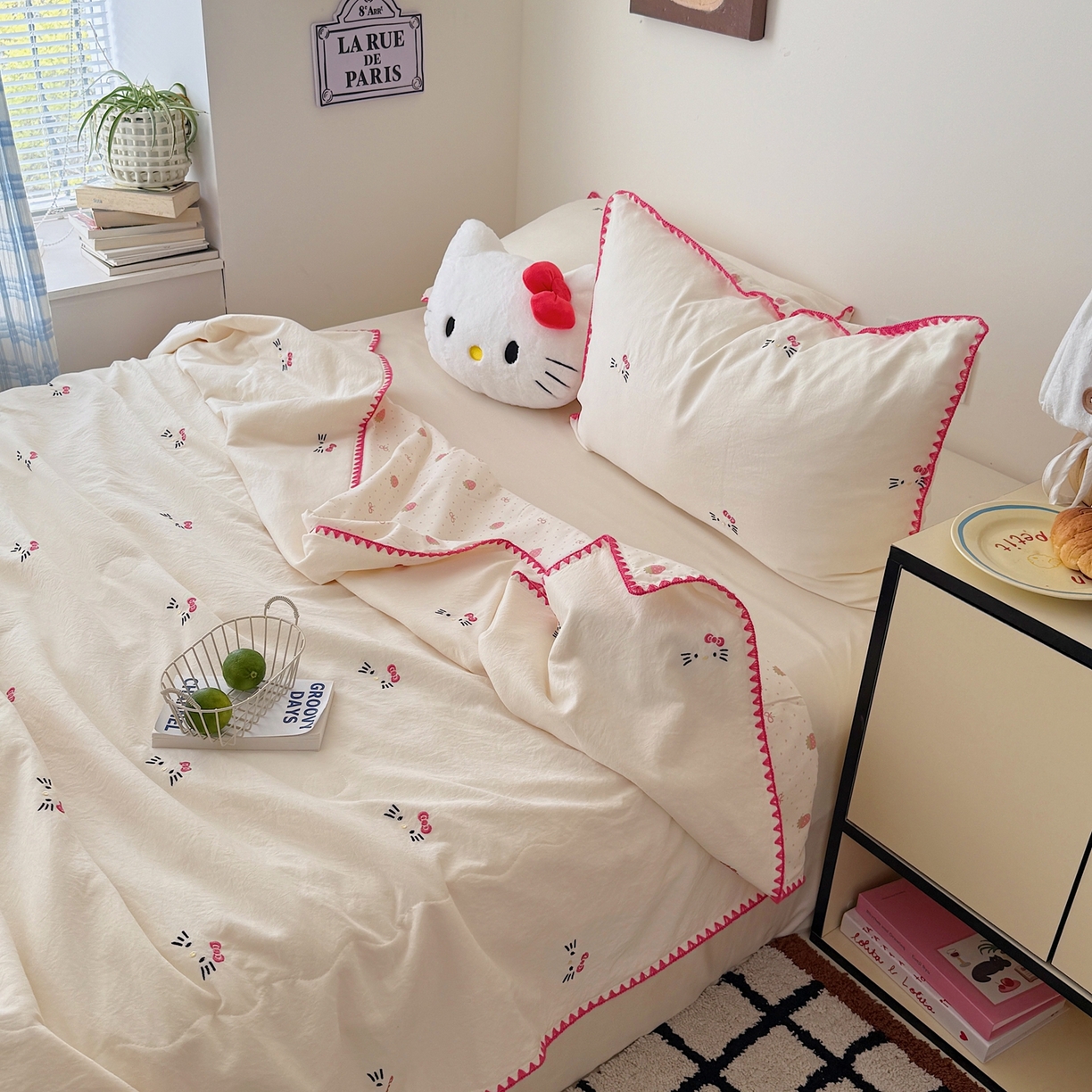 91家纺网 家纺一手货源 找家纺 顾里家纺 2026新款韩风刺绣云朵棉夏被夏凉被空调被 甜心萌物