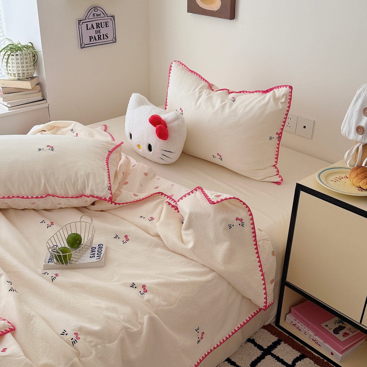 91家纺网 家纺一手货源 找家纺 顾里家纺 2026新款韩风刺绣云朵棉夏被夏凉被空调被 甜心萌物