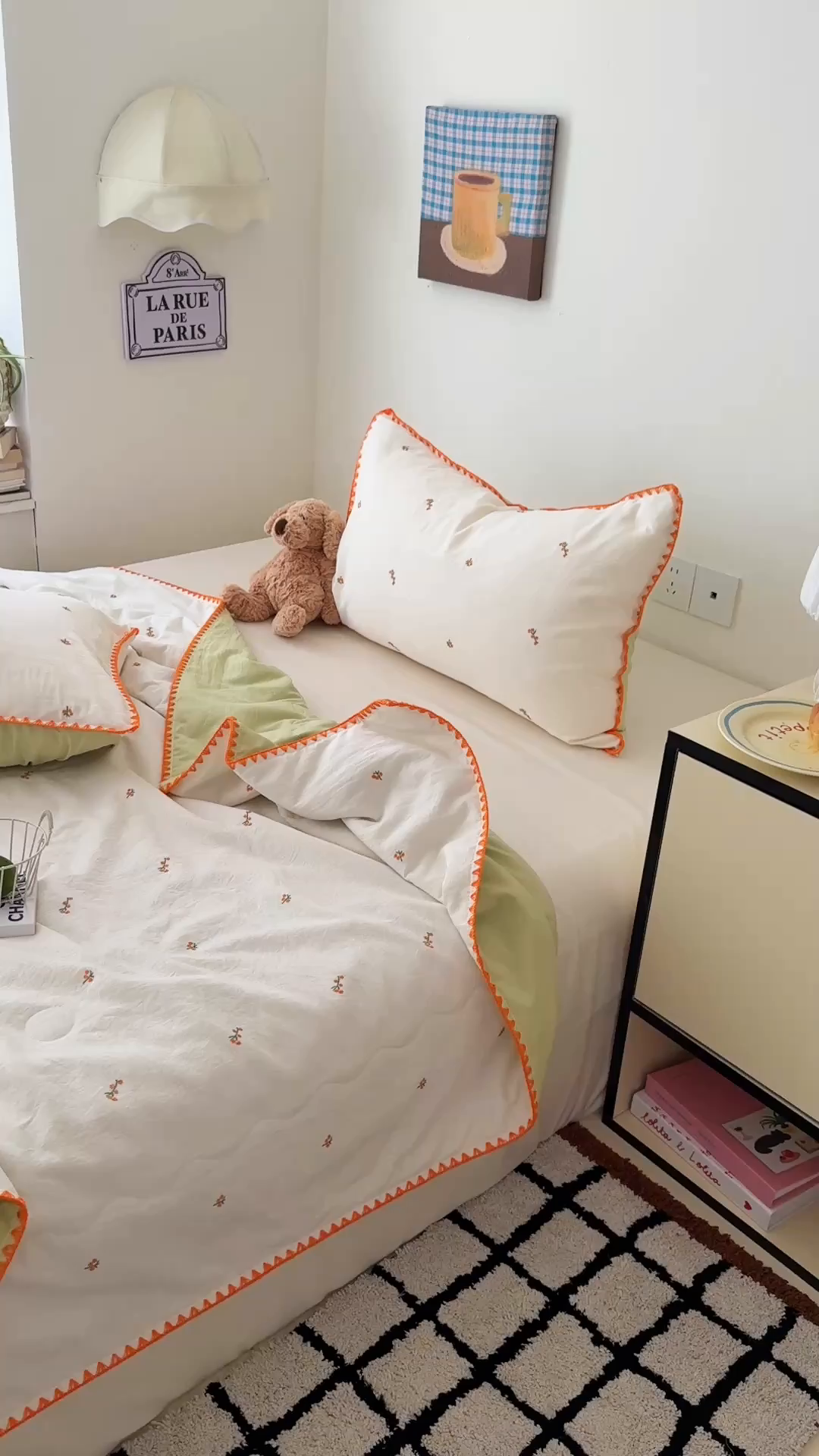 91家纺网 家纺一手货源 找家纺 顾里家纺 2026新款韩风刺绣云朵棉夏被夏凉被空调被 小桔梗