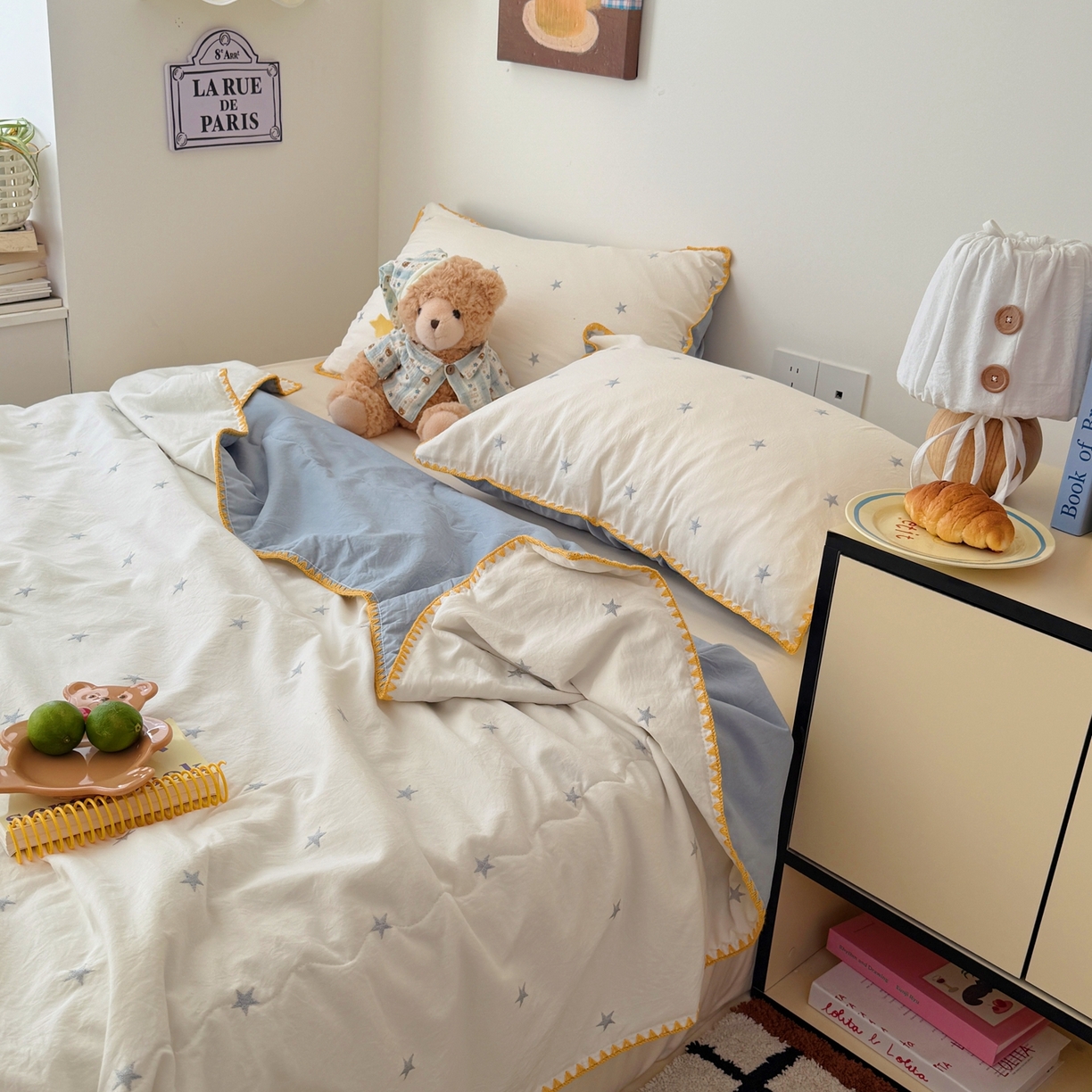 91家纺网 家纺一手货源 找家纺 顾里家纺 2026新款韩风刺绣云朵棉夏被夏凉被空调被 星岛灰