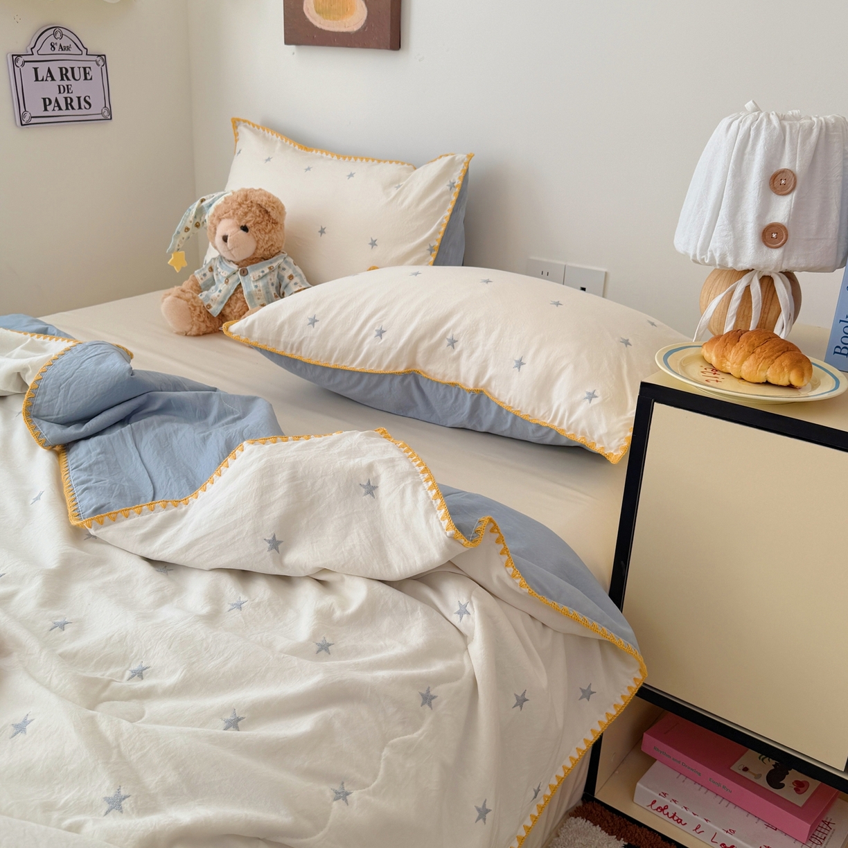 91家纺网 家纺一手货源 找家纺 顾里家纺 2026新款韩风刺绣云朵棉夏被夏凉被空调被 星岛灰