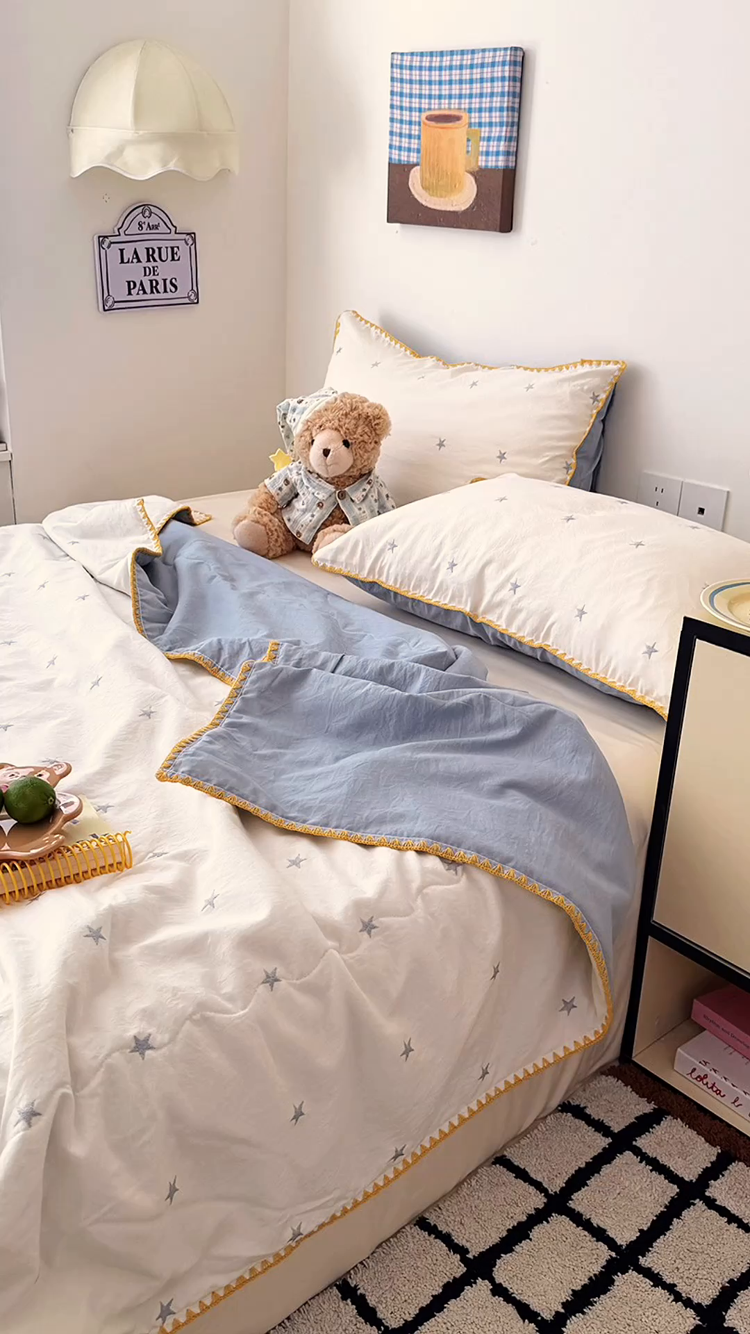 91家纺网 家纺一手货源 找家纺 顾里家纺 2026新款韩风刺绣云朵棉夏被夏凉被空调被 星岛灰