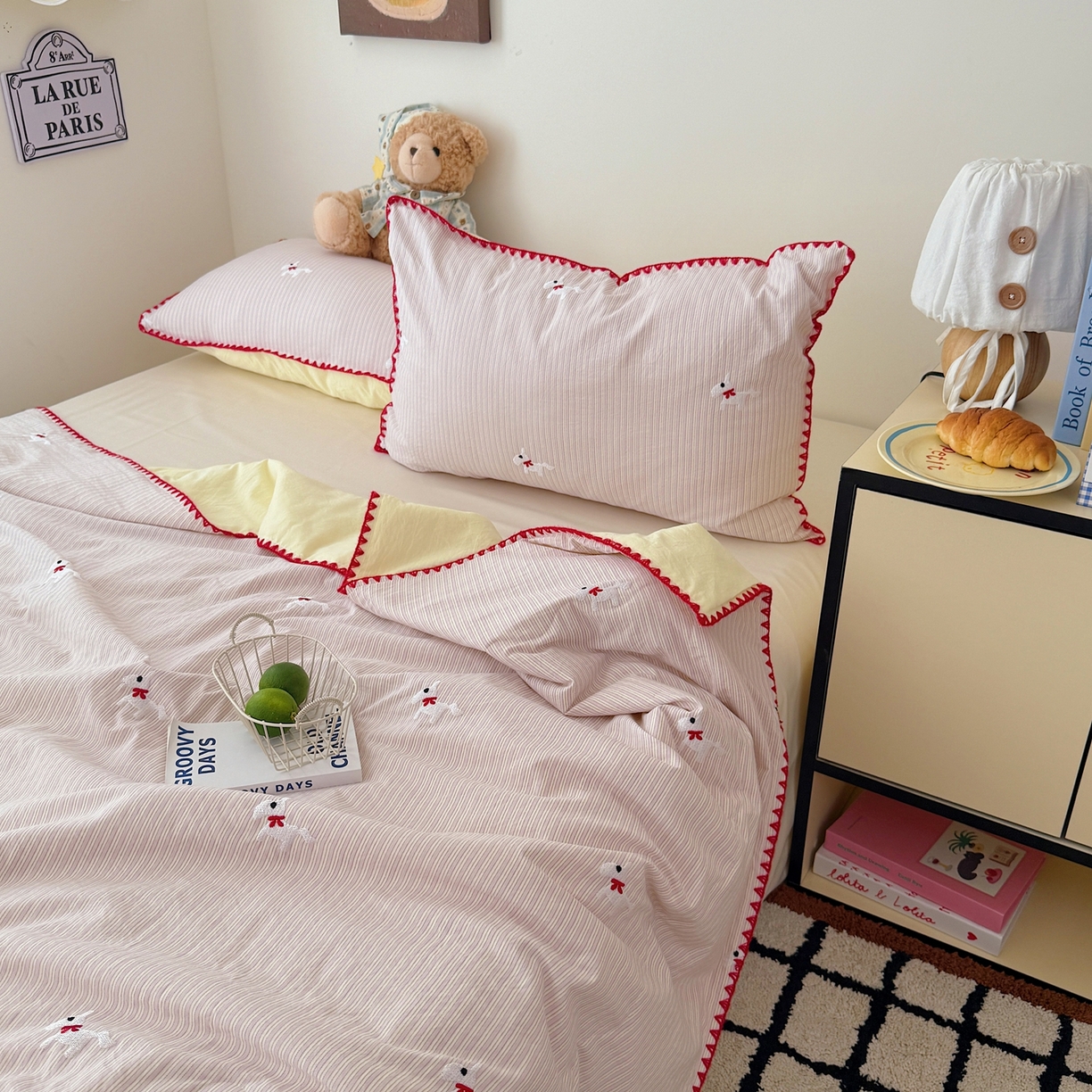 91家纺网 家纺一手货源 找家纺 顾里家纺 2026新款韩风刺绣云朵棉夏被夏凉被空调被 芝心马