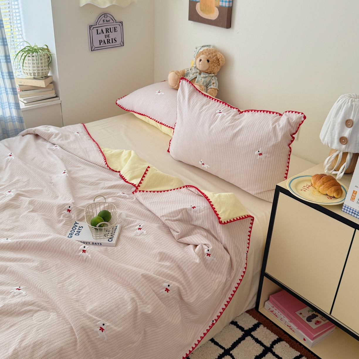 91家纺网 家纺一手货源 找家纺 顾里家纺 2026新款韩风刺绣云朵棉夏被夏凉被空调被 芝心马