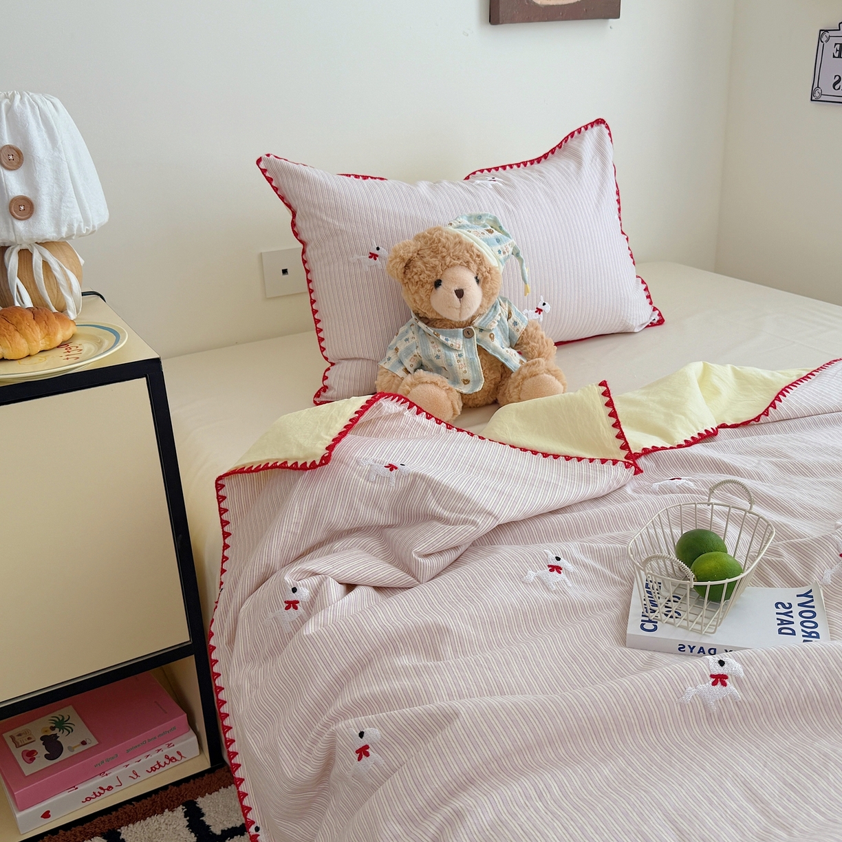 91家纺网 家纺一手货源 找家纺 顾里家纺 2026新款韩风刺绣云朵棉夏被夏凉被空调被 芝心马