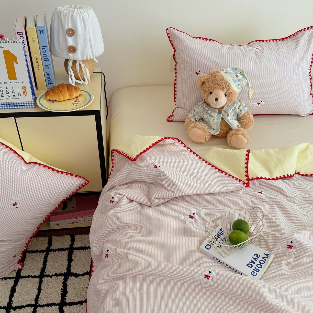 91家纺网 家纺一手货源 找家纺 顾里家纺 2026新款韩风刺绣云朵棉夏被夏凉被空调被 芝心马