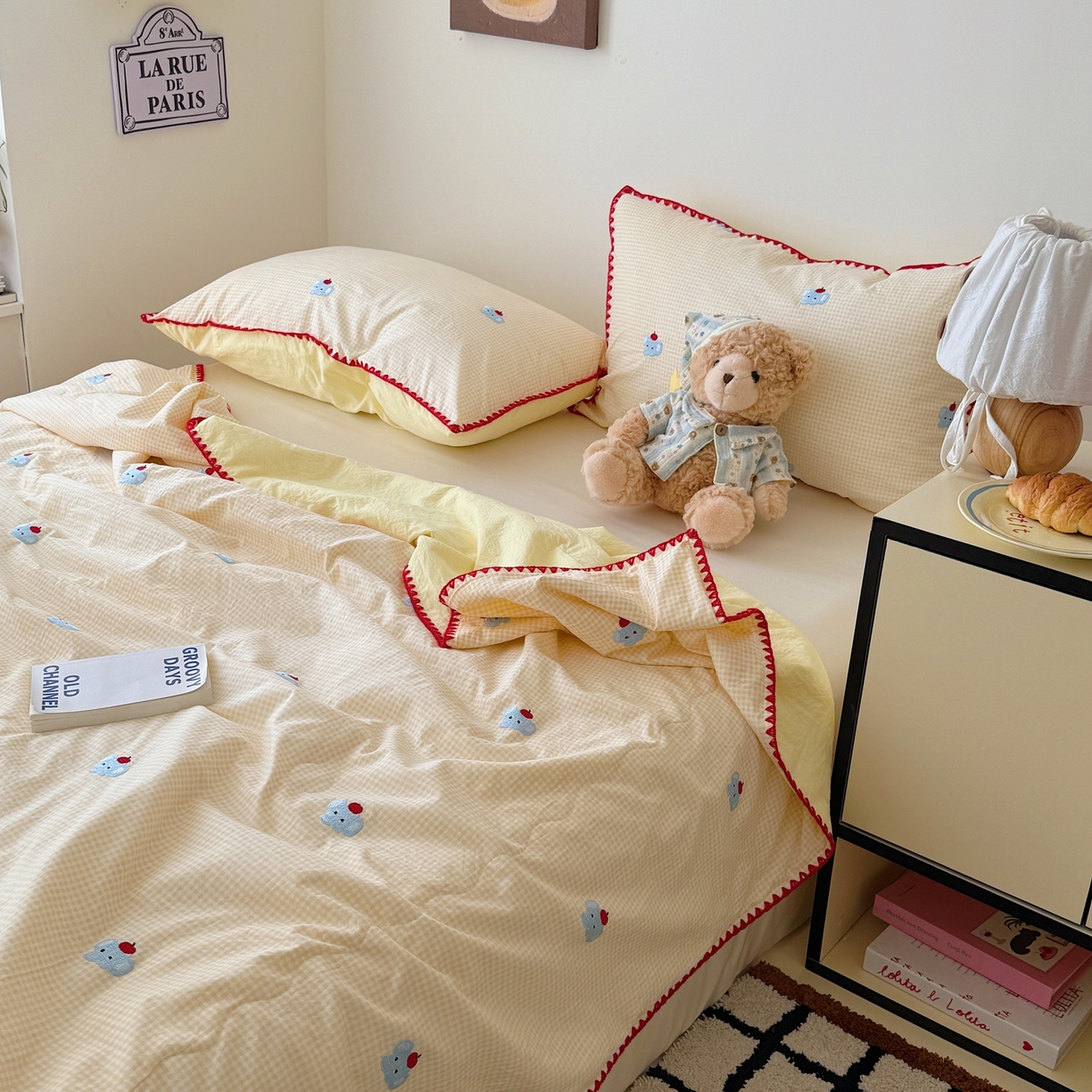 91家纺网 家纺一手货源 找家纺 顾里家纺 2026新款韩风刺绣云朵棉夏被夏凉被空调被 治愈小象