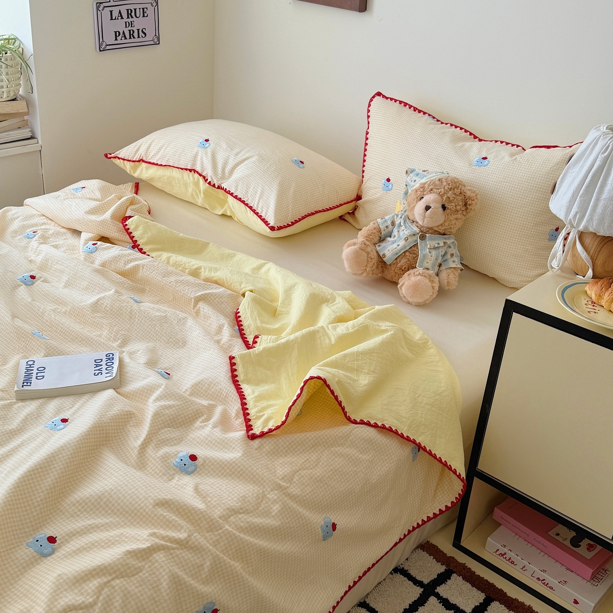 91家纺网 家纺一手货源 找家纺 顾里家纺 2026新款韩风刺绣云朵棉夏被夏凉被空调被 治愈小象