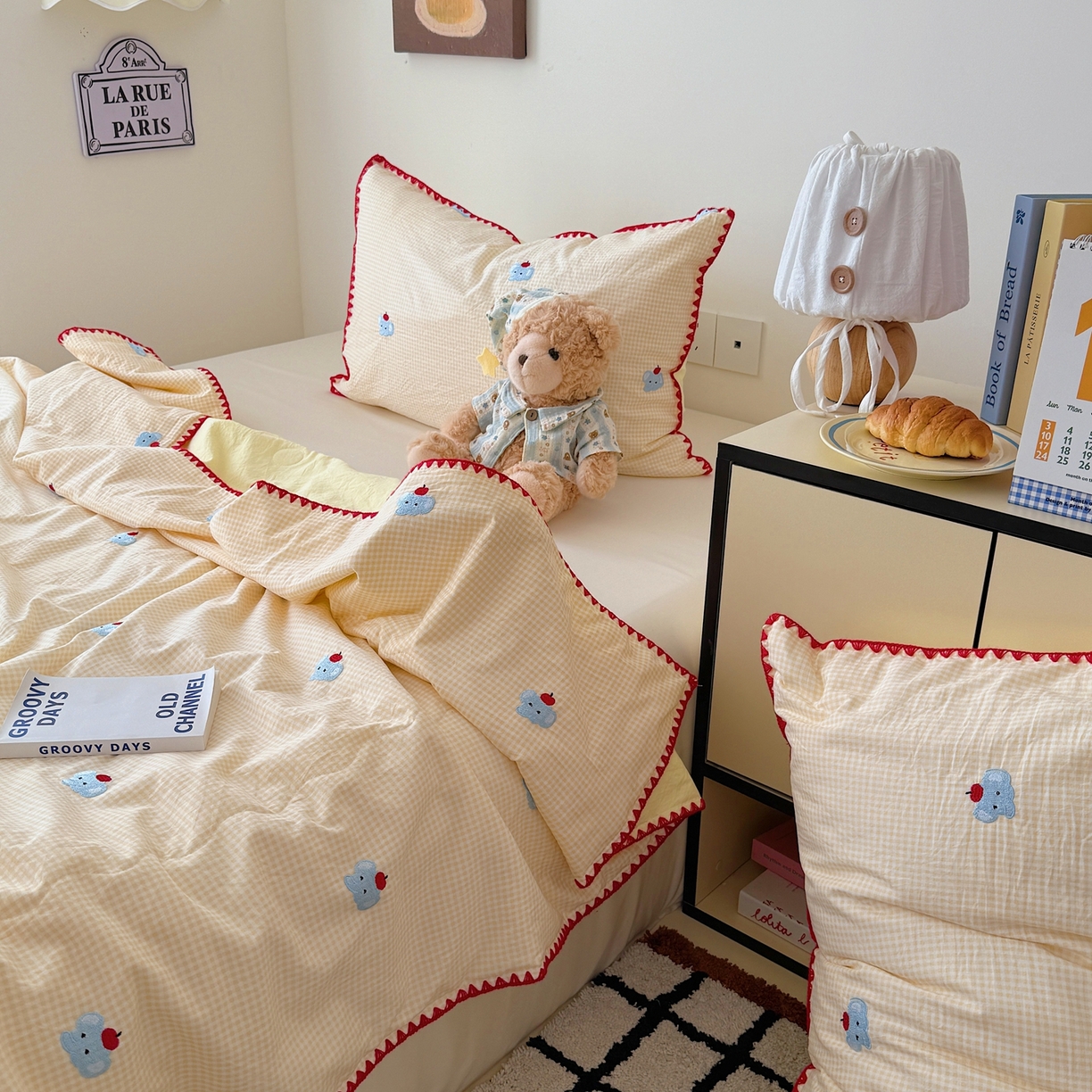 91家纺网 家纺一手货源 找家纺 顾里家纺 2026新款韩风刺绣云朵棉夏被夏凉被空调被 治愈小象