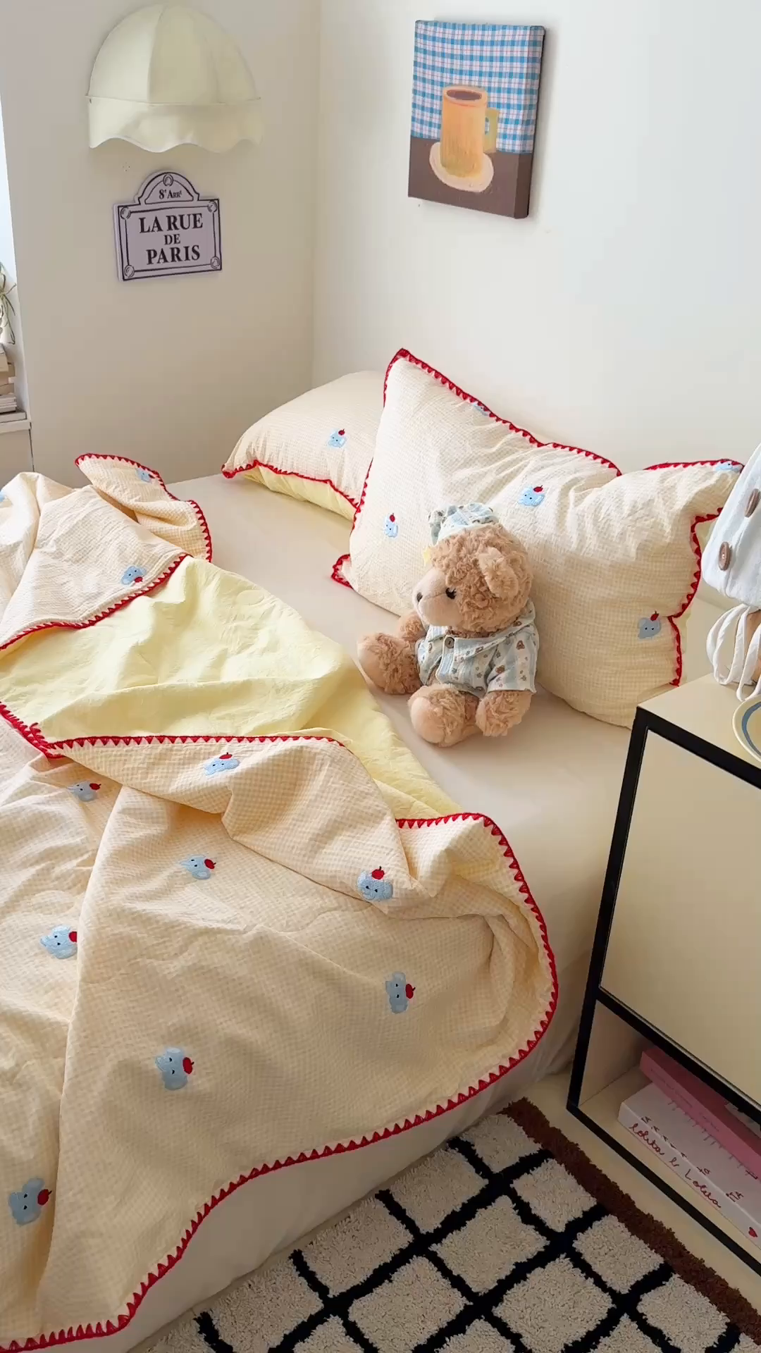 91家纺网 家纺一手货源 找家纺 顾里家纺 2026新款韩风刺绣云朵棉夏被夏凉被空调被 治愈小象