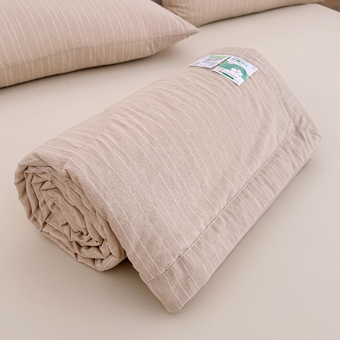 91家纺网 家纺一手货源 找家纺 家贝爱 2026新款色织提花新疆棉棉花夏被夏凉被空调被 流光咖