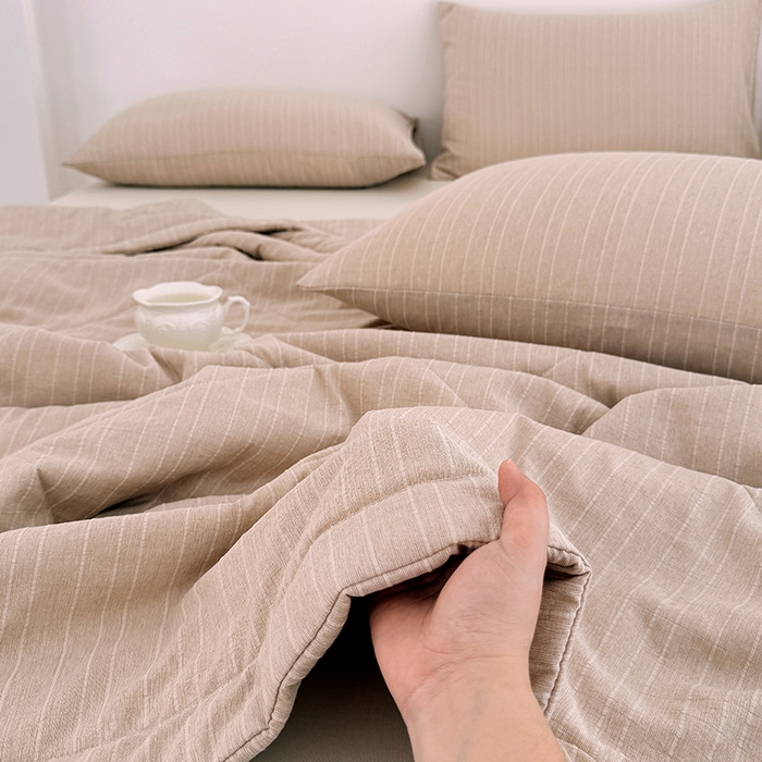 91家纺网 家纺一手货源 找家纺 家贝爱 2026新款色织提花新疆棉棉花夏被夏凉被空调被 流光咖