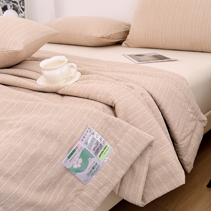 91家纺网 家纺一手货源 找家纺 家贝爱 2026新款色织提花新疆棉棉花夏被夏凉被空调被 流光咖