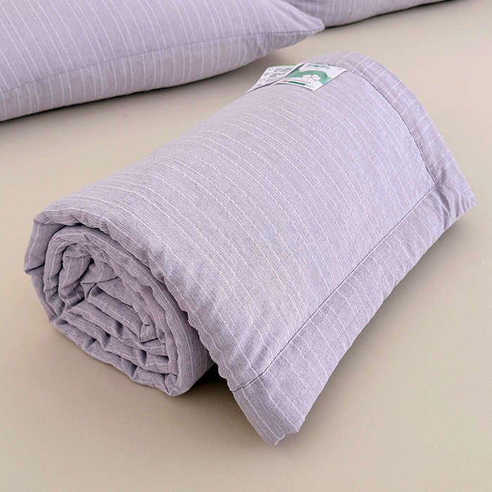 91家纺网 家纺一手货源 找家纺 家贝爱 2026新款色织提花新疆棉棉花夏被夏凉被空调被 流光紫