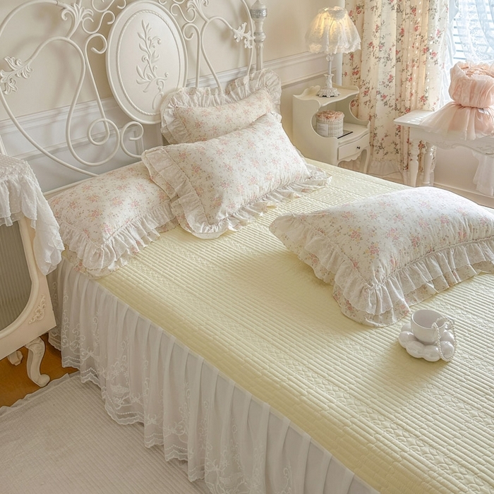 91家纺网 家纺一手货源 找家纺 （总）瑞宝 2026新款全棉碎花AB夹棉床裙四件套系列