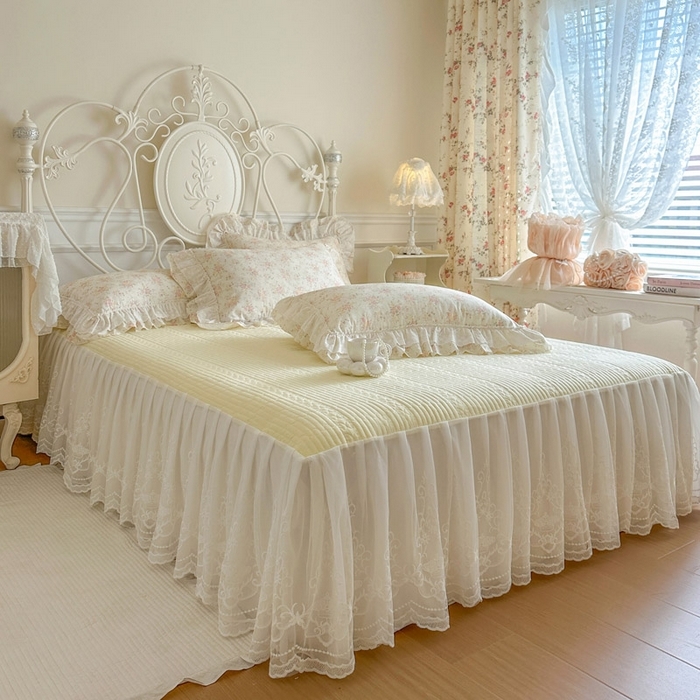 91家纺网 家纺一手货源 找家纺 （总）瑞宝 2026新款全棉碎花AB夹棉床裙四件套系列