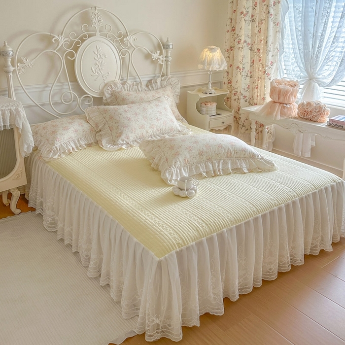 91家纺网 家纺一手货源 找家纺 （总）瑞宝 2026新款全棉碎花AB夹棉床裙四件套系列