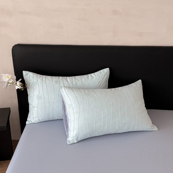 91家纺网 家纺一手货源 找家纺 雅萱家纺 2026新款60支提花全棉四件套 爱心-碧水