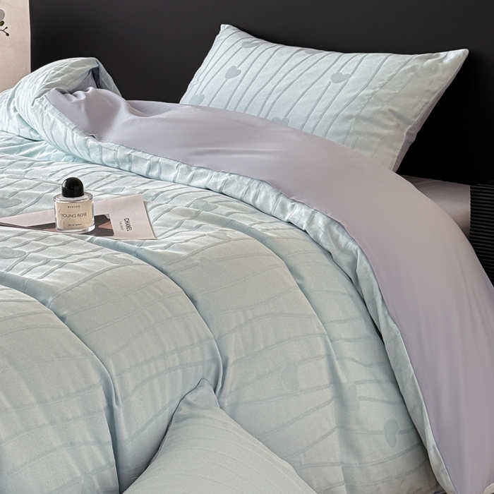 91家纺网 家纺一手货源 找家纺 雅萱家纺 2026新款60支提花全棉四件套 爱心-碧水