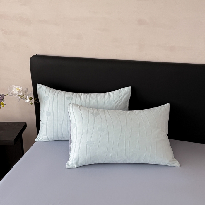 91家纺网 家纺一手货源 找家纺 雅萱家纺 2026新款60支提花全棉四件套 爱心-碧水